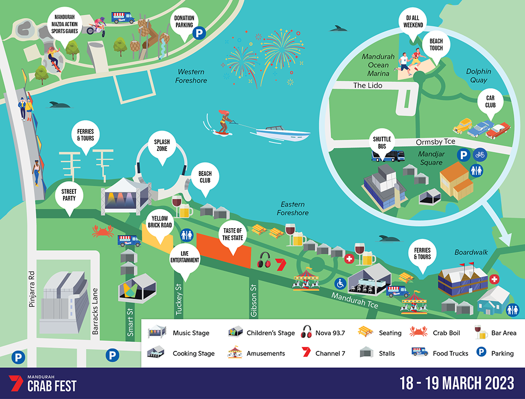 View the Event Map for Crab Fest - will open in new window